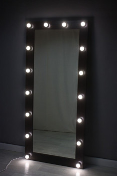 Зеркало гримерное с лампочками в раме венге 160х80 см